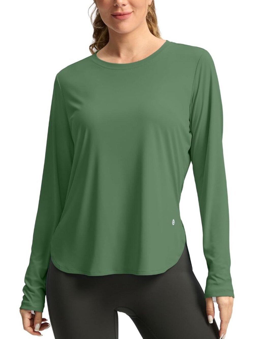 Women's Army Green Long Sleeve Lightweight Quick Dry 50+ UV Protection Sun Shirt